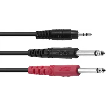 Adapterinis kabelis Omnitronic 3,5 mm į 2×3,5 mm, stereo skirstytuvas, 1,5 m