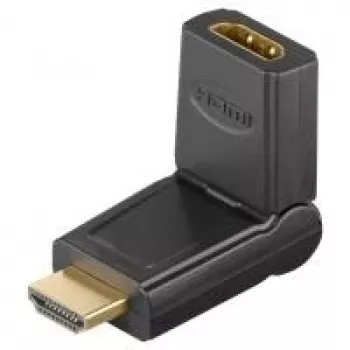 Wentronic Goobay HDMI™ adapteris, HDMI standartinis lizdas (A tipas), juodas - HDMI™ A lizdas > HDMI™ A kištukas, kampinis (51721)