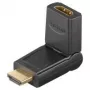 Wentronic Goobay HDMI™ adapteris, HDMI standartinis lizdas (A tipas), juodas - HDMI™ A lizdas > HDMI™ A kištukas, kampinis (51721)
