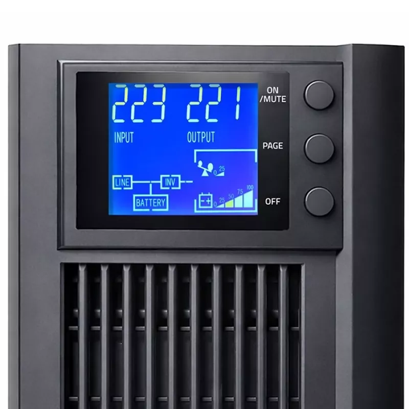 UPS QOLTEC Pure Sine Wave 1kVA 800W su AVR ir LCD ekranu