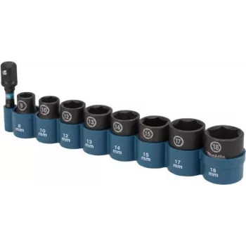 Makita E-16639 – impaktinių antgalių rinkinys 3/8 colio, 8 dalių, su adapteriu 1/4 colio