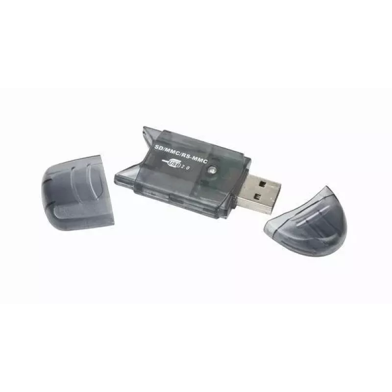USB 2.0 kortelių skaitytuvas Gembird FD2-SD-1 — MMC/SD/SDHC/SDXC, 73×30×10 mm, 13 g, juodas