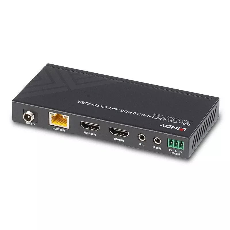 Lindy 38217 HDBaseT ilgintuvas 150 m Cat.6 kabeliu, HDMI 4K60, IR ir RS-232, siųstuvas bei imtuvas