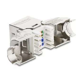 DeLOCK Keystone modulis RJ45 kištukas į LSA Cat.6A metalinis fiksatorius beįrankis 90° kampu ekranuotas