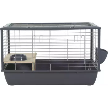 Vidaus triušių narvas ZOLUX Neolife Connect 101,5×54×51 cm, metalinis rėmas, plastikinis padėklas, pilka
