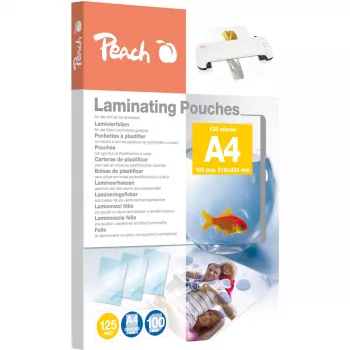 Peach PP525-02 laminavimo maišeliai A4 125 mikronų, 100 vnt.