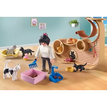 Žaidimų rinkinys PLAYMOBIL My Life 71744 Kačių kavinė su figūrėlėmis