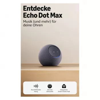 Garsiakalbis su Alexa Amazon Echo Dot Max 2025 Graphite Bluetooth (B0DKLFHZDH)