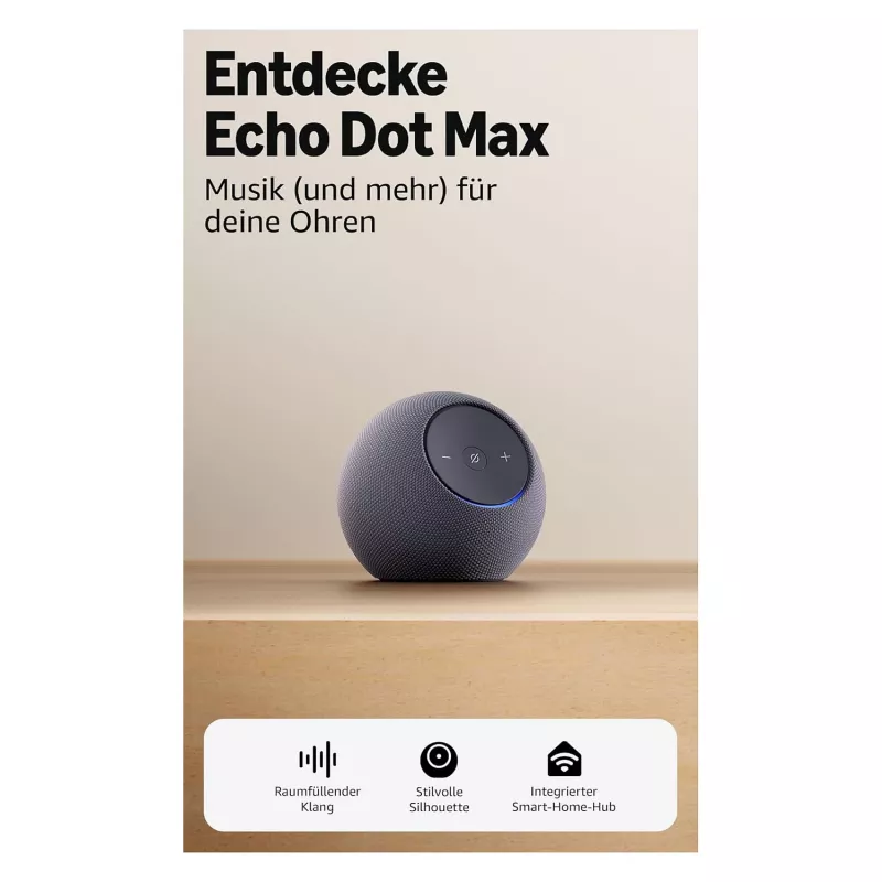 Garsiakalbis su Alexa Amazon Echo Dot Max 2025 Graphite Bluetooth (B0DKLFHZDH)