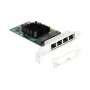DeLOCK PCI Express x4 kortelė 4 x RJ45 Gigabit LAN BCM Pilka