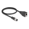 DeLOCK M12 adapterinis kabelis D-koduotas 4 kontaktų kištukas į RJ45 lizdą 50 cm