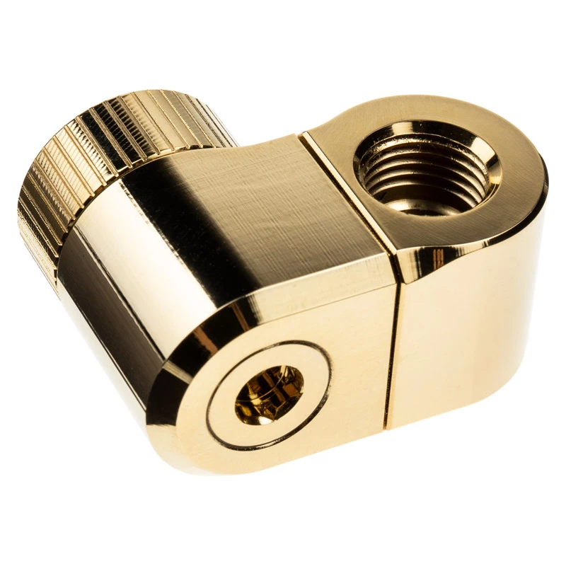 Adapteris EK Water Blocks Brass Gold 33mm dvigubas rotacinis poslinkis