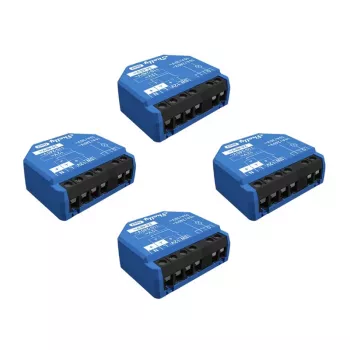 Belaidis jungiklis Shelly 1 Gen3 — 240 V AC, plastikinis korpusas, 42×16×37 mm, pakuotė po 4 vnt.