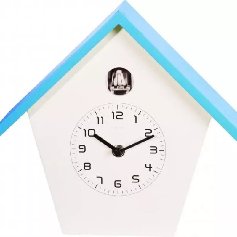 NeXtime klok 3108bl Birdy sieninis laikrodis, 24.5x25.5x9.8 cm, mėlynas/baltas