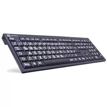 Logickeyboard XL Print USB QWERTZ vokiškas juodas klaviatūra