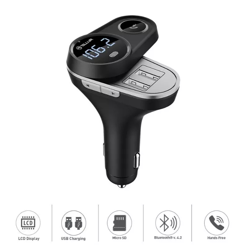 FM siųstuvas Tellur FMT-B5 USB 3.0 5 prievadų, juodas