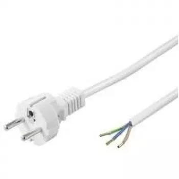 Wentronic Goobay Įžemintas maitinimo kabelis savo surinkimui, 1,5 m, Baltas - Type F (CEE 7/7) > laisvi galai (51328)