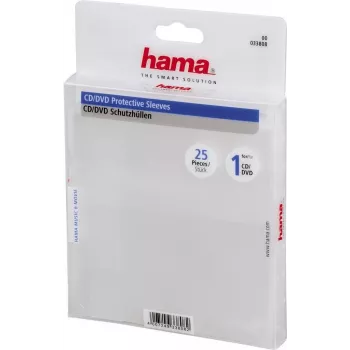 Hama CD/DVD apsauginiai vokeliai, 25 vnt., skaidrūs