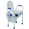 Tualeto sėdynės dangtis Aston Clipper VII 500431 — reguliuojama medicininė tualeto sėdynė, polipropilenas, aliuminio/plieno rėmas, vidinis skersmuo 25×21 cm