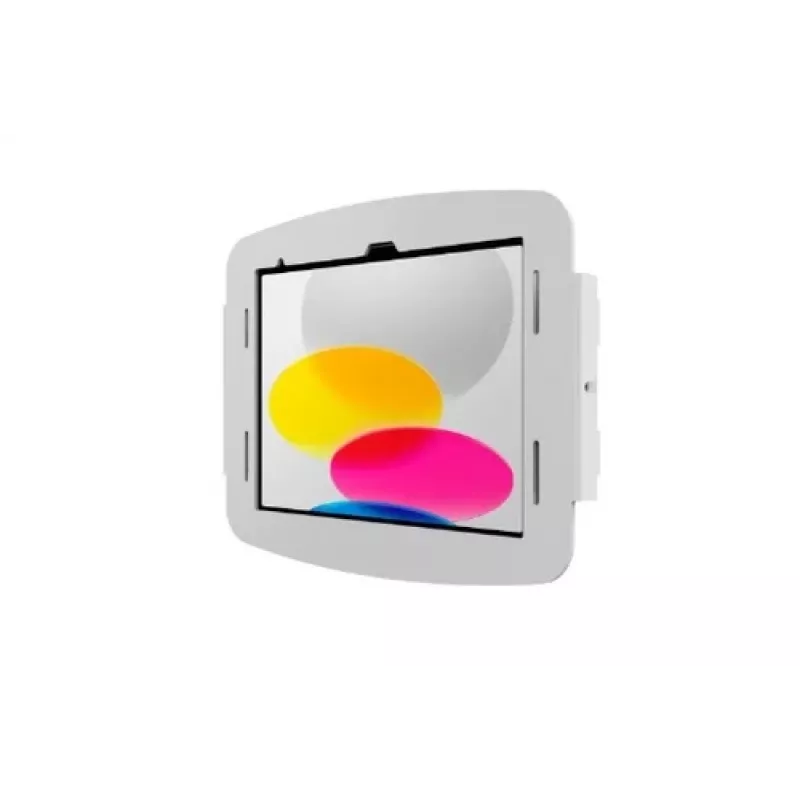 Compulocks iPad 10,9 colio 10-os kartos Space Enclosure Wall Mount White – užrakinamas aliumininis dėklas su sukama rankena