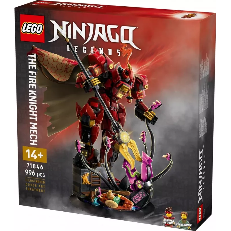 LEGO konstruktorius NINJAGO 71846 Fire Knight Mech, 996 dalių, 2 minifigūrėlės, judamos galūnės, 260 mm aukštis