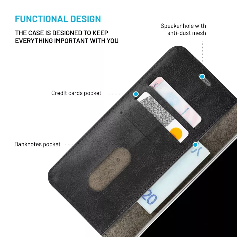 FIXED Opus dėklas Samsung Galaxy S26+, juodas | Fiksuotas nugarėlės dėklas