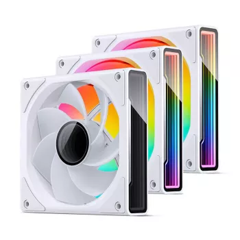 120 mm korpuso ventiliatorius Jonsbo ZK-120W Reverse ARGB White, 120 mm PWM, pintas kabelis