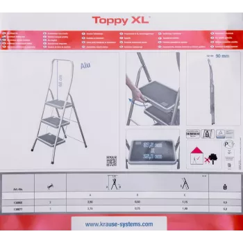 Krause sulankstomas laiptelis Toppy XL sidabrinis