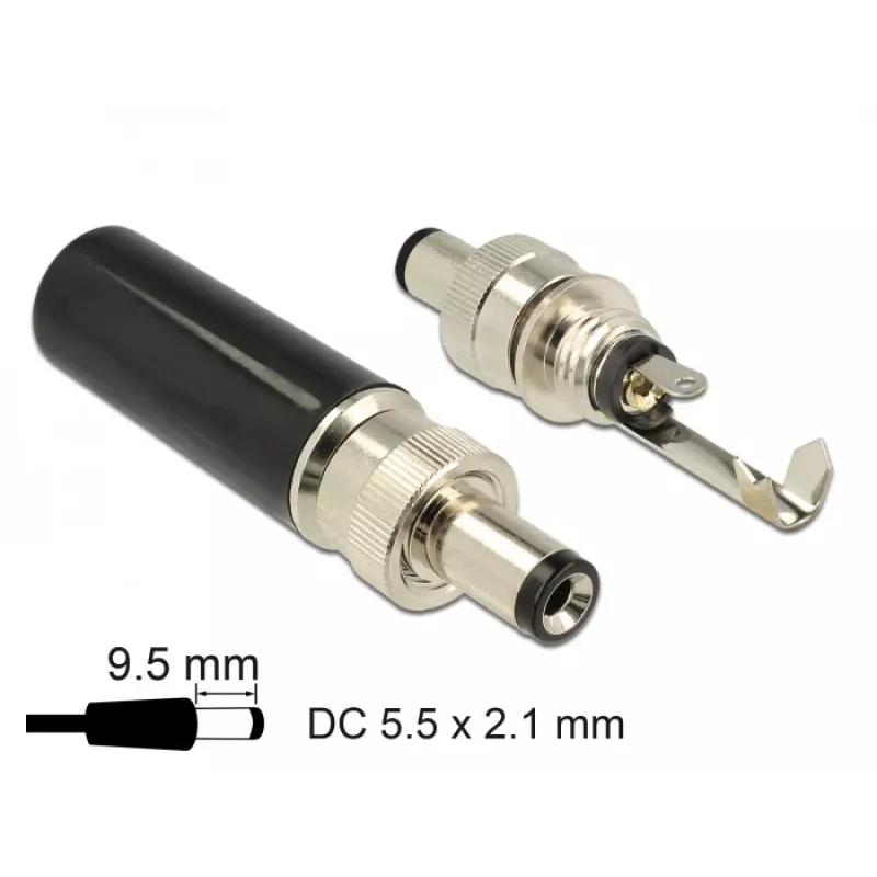 Maitinimo kištukas DeLOCK 89913, 5,5 x 2,1 mm, lituojamas