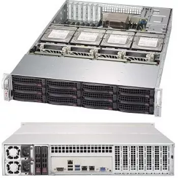 SUPERMICRO SC829 HE1C4-R1K02LPB - 2U stelažinis korpusas - patobulintas ATX - SATA/SAS - karštasis keitimas - 1000 W - juodas (CSE-829HE1C4-R1K02LPB)