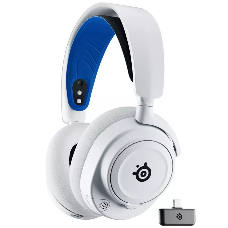 Ausinės SteelSeries Arctis Nova 7P Wireless baltos/mėlynos