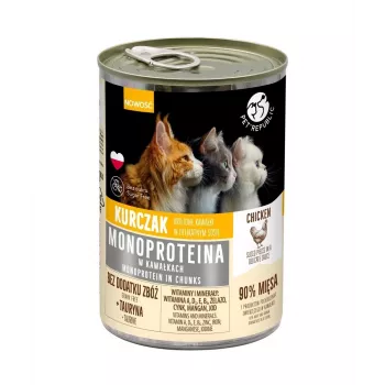 Šlapias kačių maistas PetRepublic Monoprotein Vištiena padaže 400 g