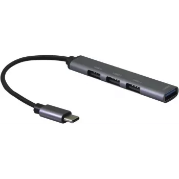 USB šakotuvas Helos 344447 Type-C 5000 Mbit/s pilkas