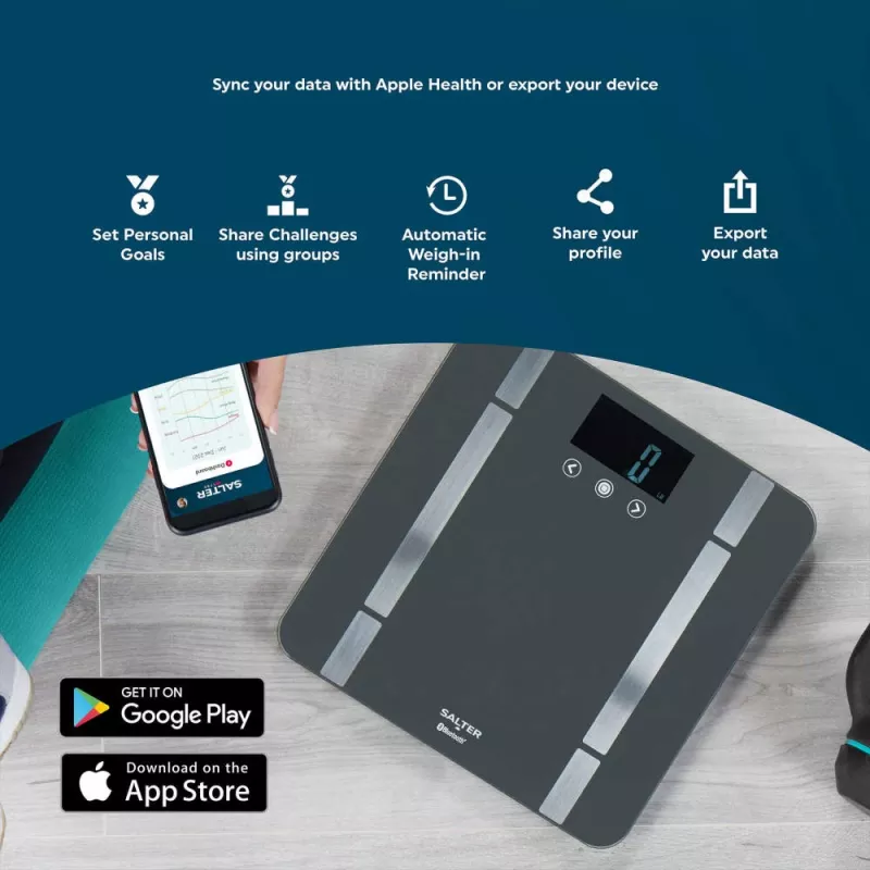 Sveikatos svarstyklės Salter SA00655FEU6 Bluetooth kūno sudėties analizė