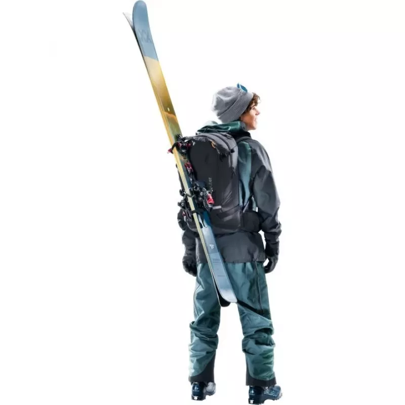 Kuprinė DEUTER Freerider Pro 34+ – techninė freeride slidžių žygiams, 34 L, juoda, šalmo laikiklis, klubų diržas