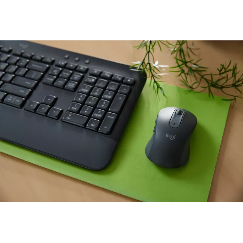 Belaidis klaviatūros ir pelės rinkinys Logitech Signature MK650 for Business, 2.4 GHz / Bluetooth LE, QWERTY ispanų, grafitas
