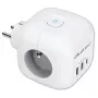 QOLTEC 52548 ilgintuvas su 3×AC lizdais ir USB prievadu