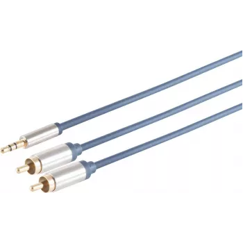 Audio kabelis ShiverPeaks 2x RCA (Cinch) į 3,5 mm lizdą, 1,5 m, modelis 30832-MHQ-SLIM