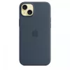 Apple iPhone 15 Plus Silikoninis Dėklas su MagSafe – Storm Blue