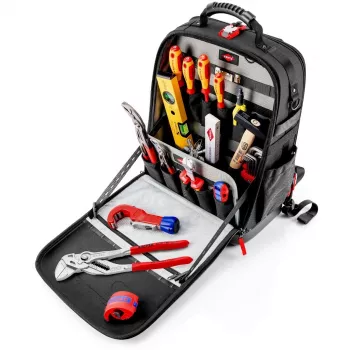 Knipex X18 Sanitarinis kuprinės modulis – kompaktiškas ir patvarus įrankių laikymo sprendimas