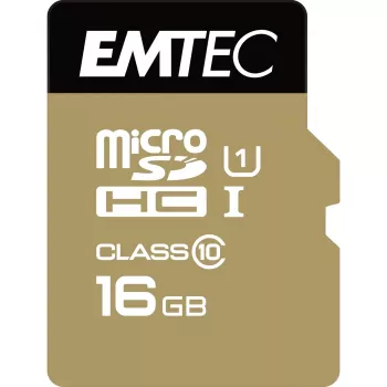 EMTEC Gold+ 16GB microSDHC atminties kortelė (Class 10, UHS-I U1) su SD adapteriu