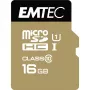 EMTEC Gold+ 16GB microSDHC atminties kortelė (Class 10, UHS-I U1) su SD adapteriu
