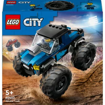 Konstrukcinis žaislas LEGO City 60402 Mėlynasis monstrų sunkvežimis su didelėmis padangomis, 148 dalių, 1 minifigūrėlė, nuo 5 metų