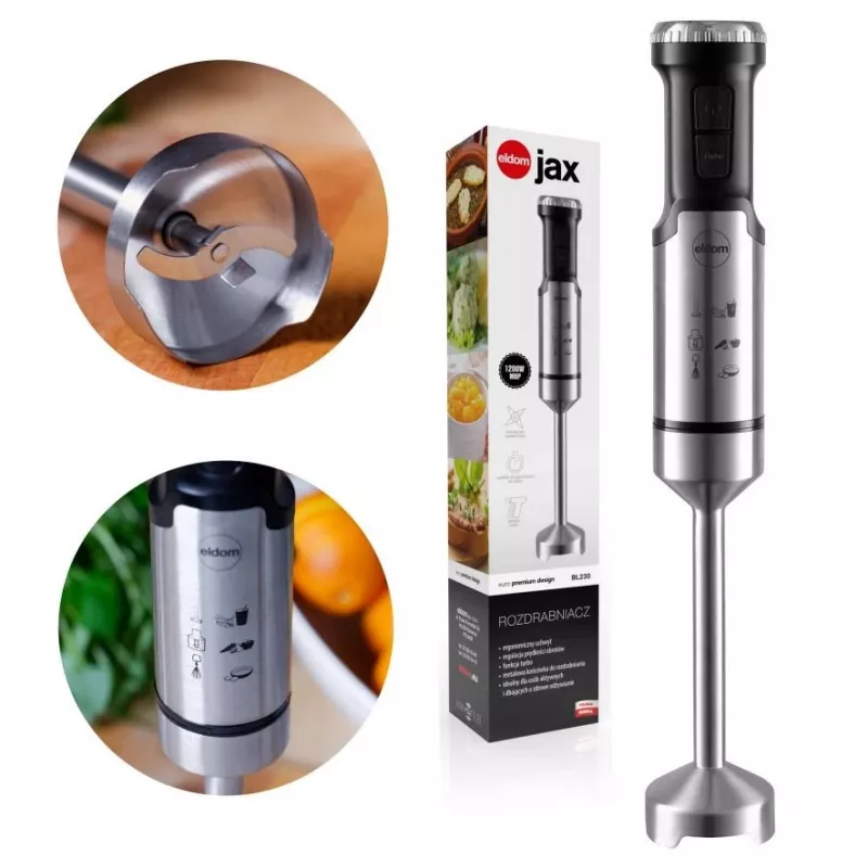 ELDOM Blender JAX, 1000 W, metalinis antgalis, greičio reguliavimas, turbo