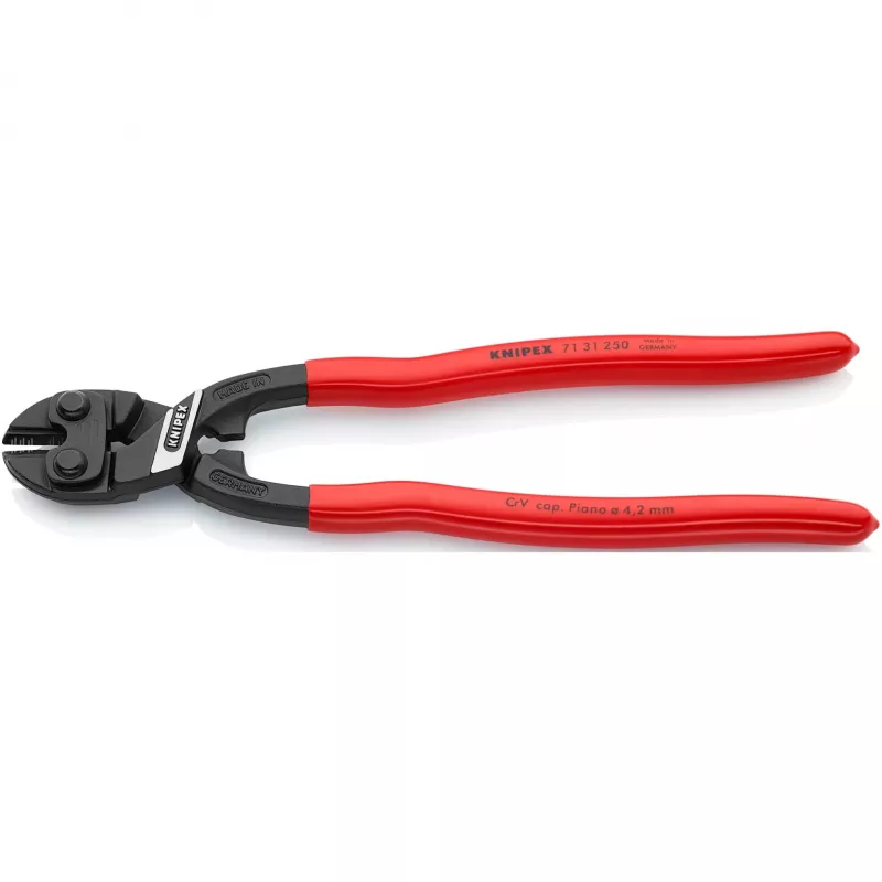 Kompaktiški varžtų pjaustytuvai KNIPEX CoBolt XL 71 31 250, raudoni, ilgis 250 mm