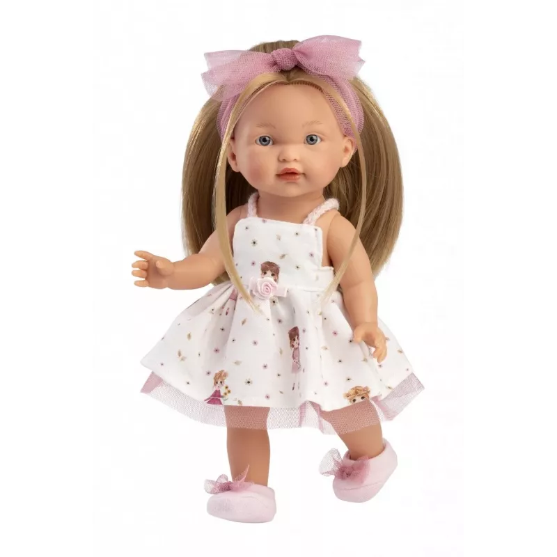 Lėlė Llorens Valeria 28 cm – realistiški bruožai, minkštas kūnas, vinilinė galva ir galūnės