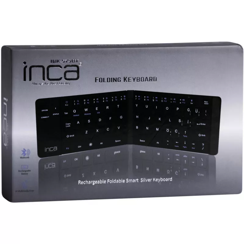 Belaidė klaviatūra Inca IBK-579BT Bluetooth 66 klavišų Metalinis sidabras