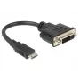 Vaizdo kabelio adapteris DeLOCK 65564 0,2 m HDMI Type C DVI-D Juodas