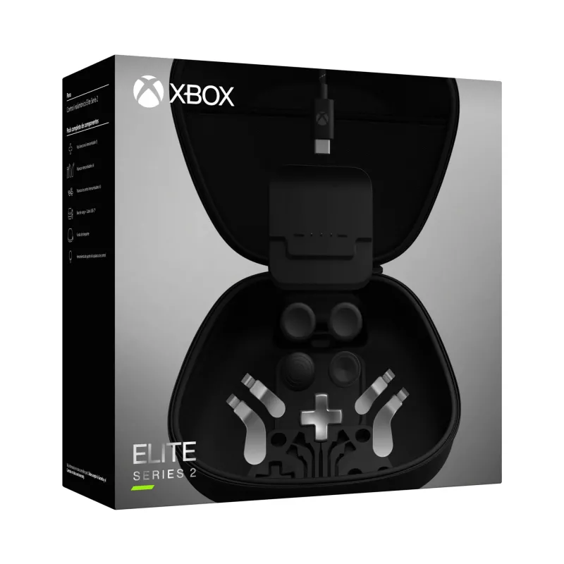 Žaidimų valdiklio priedų rinkinys Microsoft Xbox Elite Wireless Controller Series 2 Complete Component Pack Juodas Sidabrinis