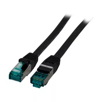 EFB-Elektronik RJ45 jungiamasis kabelis Cat.6A S/FTP LSZH juodas 1,5m (MK6001.1,5B)